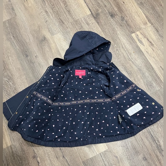London Fog Navy Blue Girls Winter Coat w/ Heart Accent - Picture 4 of 9
